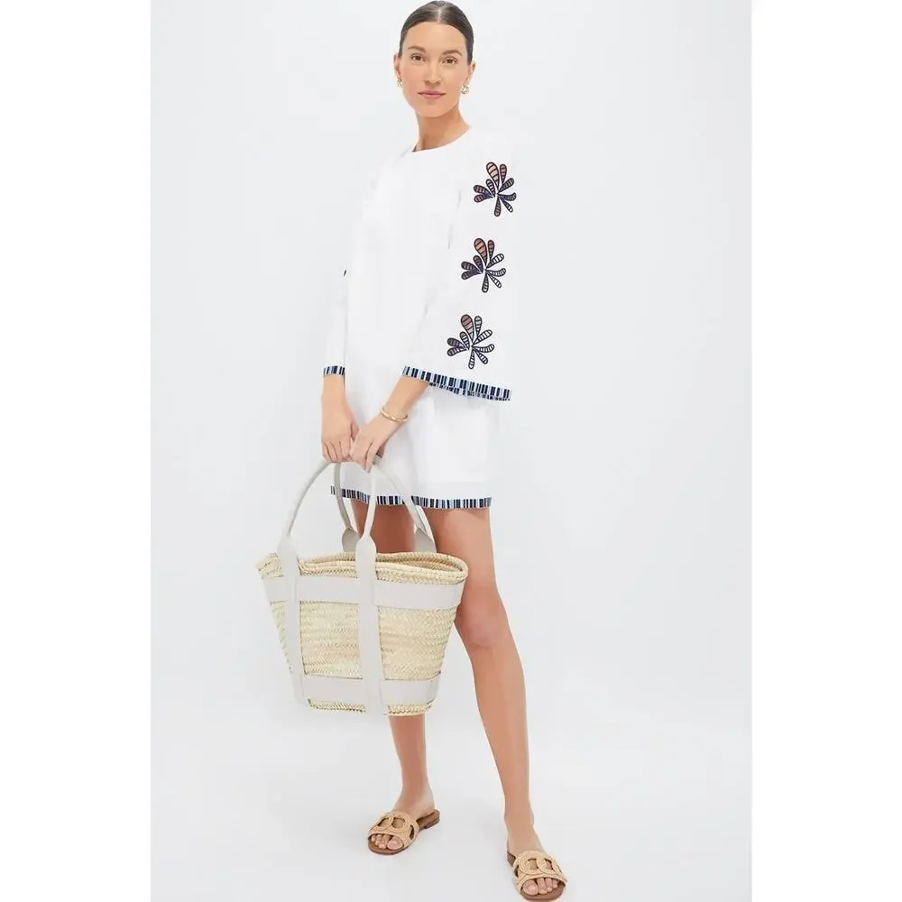 HYACINTH HOUSE White & Blue Embroidery Atlantic Mini Dress Size XL NWT - Picture 7 of 7